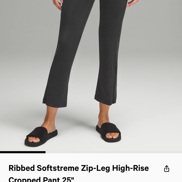 EUC Lululemon Ribbed Softstreme Zip-Leg High-Rise Cropped Pant 25" size 6 - Picture 10 of 13